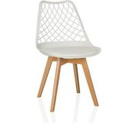 Chaise à coque - hjh LIVING - SCANDI HOL - Blanc - Plastique
