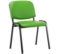 Chaise Visiteur Empilable Ken Similicuir I Chaise de Reception Confortable avec Dossier Pieds en Métal Robuste I Couleur:, Couleur:Vert