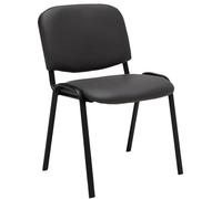 Chaise Visiteur Empilable Ken Similicuir I Chaise de Reception Confortable avec Dossier Pieds en Métal Robuste I Couleur:, Couleur:Gris