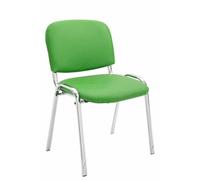 Chaise visiteur Ken support chromé similicuir , Vert