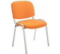 CLP Chaise de conférence Ken Chrom, tissu, empilable sans roulettes, base métal, orange