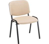 CLP Chaise Visiteur Empilable Ken en Tissu I Chaise De Reception Confortable avec Dossier Et Pieds en Métal Robuste | Couleur crème