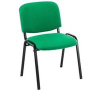 CLP Chaise visiteur Ken - empilable, tissu, dossier et pieds en métal robustes - Vert