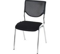 Chaise visiteur T401 tissu textile siège noir pieds chromés