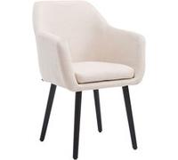 Chaise visiteur Utrecht tissu , Beige/Noir Beige G
