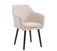 Chaise visiteur Utrecht tissu , Crème/Noir