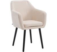 Chaise visiteur Utrecht tissu , Crème/Noir Noir G