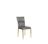 Chaise - VIVALDI - DAN - Velours Gris - 1 place - Élégance Chic
