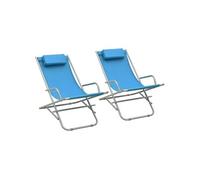 Chaises à bascule lot de 2 Acier Bleu Bleu G