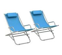 Chaises à bascule lot de 2 Acier Bleu Bleu G