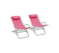 Chaises à bascule lot de 2 Acier Rose