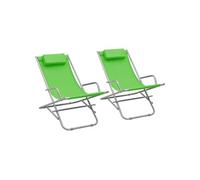 Chaises à bascule lot de 2 Acier Vert