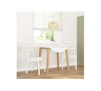Chaises à manger coussins 2 pcs blanc bois massif caoutchouc vidaXL