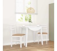 vidaXL Chaises à manger 2 pcs – Bois massif caoutchouc, Blanc