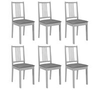 Vidaxl Chaises À Manger Avec Coussins Lot De 6 Gris Bois Solide Gris