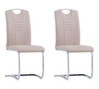 Vidaxl Chaises De Salle À Manger Cantilever 2pcs Cappuccino Similicuir Multicolore