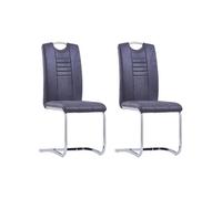 Vidaxl Chaises De Salle À Manger Cantilever 2 Pcs Gris Similicuir Daim Gris