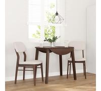 Chaises à manger coussins 2 pcs marron bois massif caoutchouc vidaXL
