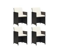 Vidaxl Chaises À Manger De Jardin Avec Coussins 4 Pcs Noir Poly Rotin