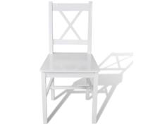 Chaises à manger en bois - CLARENCE - Lot de 2 - Blanc - Pin massif - 41,5x45,5x85,5 cm - Ergonomique