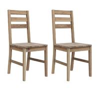 Chaises à manger en bois d'acacia - CLARENCE - Lot de 2 - Bois d'acacia solide - 42x49x90 cm - Marron
