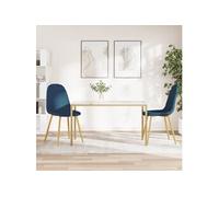 Vidaxl Chaises À Manger Lot De 2 Bleu Velours Bleu