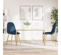 Vidaxl Chaises À Manger Lot De 2 Bleu Velours Bleu