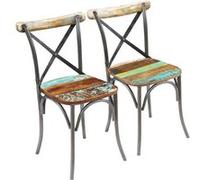 vidaXL Chaises à manger lot de 2 bois de récupération solide
