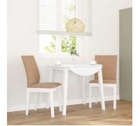 Vidaxl Chaises À Manger Coussins 2 Pcs Blanc Bois Massif Caoutchouc Blanc