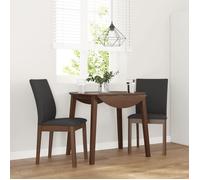 Chaises à manger - Lot de 2 - Bois d'hévéa massif - Coussins confortables - Marron et noir