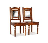 2x Chaise à Manger Chaise à Dîner Chaise de Repas Meuble de Cuisine Siège de Cuisine Maison Bois avec Finition Couleur Miel Classique