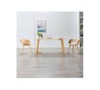 Chaises De Salle À Manger 2 Pcs Crème Bois Courbé Et Similicuir