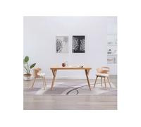 vidaXL Chaises de salle à manger 2 pcs Crème Bois courbé et similicuir