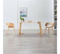 Chaises De Salle À Manger 2 Pcs Crème Bois Courbé Et Similicuir