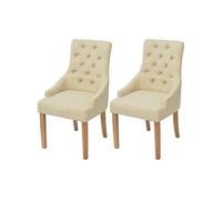 Chaises à manger lot de 2 crème tissu
