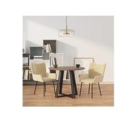 Vidaxl Chaises De Salle À Manger 2 Pcs Crème Velours