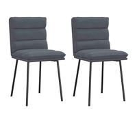 vidaXL Chaises à manger Lot de 2 Velours Gris foncé