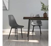 Vidaxl Chaises De Salle À Manger 2 Pcs Gris Pp Gris