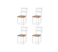 Chaises à manger lot de 4 blanc bois d hévéa massif