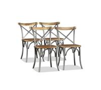 vidaXL 4x Bois de Manguier Massif Chaises de Salle à Manger Chaises de Repas Chaises à Dîner Sièges de Cuisine Meubles de 274882