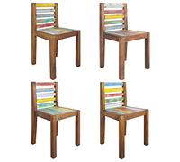 vidaXL Chaises à manger lot de 4 bois de récupération solide