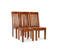 4x Chaises de Salle à Manger Bois Massif avec Finition Sesham Maison