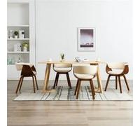 Chaises De Salle À Manger 4 Pcs Crème Bois Courbé Et Similicuir - Vidaxl