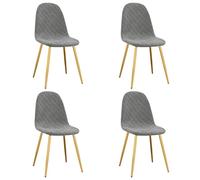 vidaXL Chaises à manger lot de 4 velours gris clair