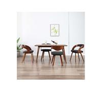 Chaises De Salle À Manger 4 Pcs Gris Foncé Bois Courbé Et Tissu Gris