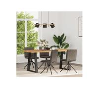 Chaises à manger lot de 4 gris foncé similicuir daim