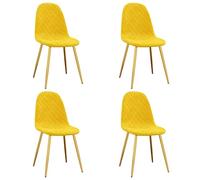 Chaises à manger lot de 4 Jaune moutarde Velours