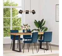 vidaXL Chaises à Manger Lot de 4 Bleu Velours, Chaise, Chaise de Salon, Chaise d'accent, Chaise de Cuisine, siège de Salle à Manger, Chaise d'appoint