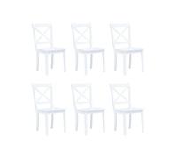 vidaXL 6x Bois d'Hévéa Massif Chaises de Salle à Manger Chaises de Repas Chaises à Dîner Chaises de Cuisine Salon Intérieur 277543