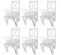 vidaXL 6x Chaise Salle à Manger Bois Blanc Chaise à Manger Chaise de Cuisine 271496